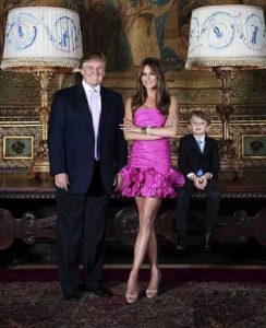 Melania Trump with Donald Trump and Son