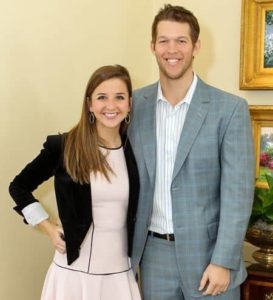 Clayton Kershaw with her wife