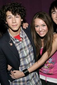 Nick Jonas with Miley Cyrus