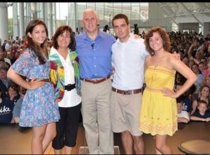 Mike Pence with his wife and children
