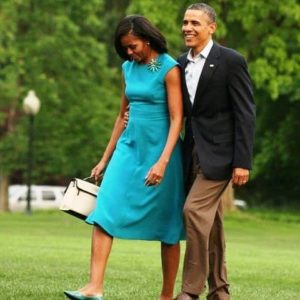 Michelle Obama with her husband Barack Obama