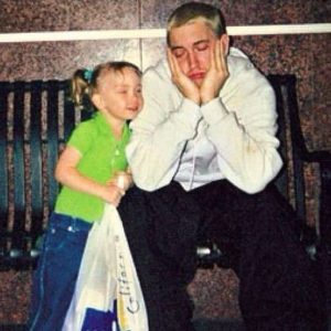 Hailie Jade Mathers with her father