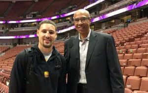 Klay Thompson with his father