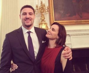 Klay Thompson with his mother