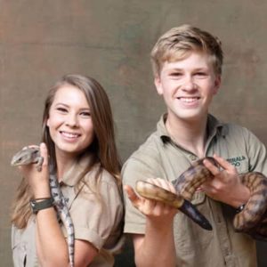 Robert Irwin with his sister