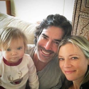 Amy Smart With Her Daughter And Husband