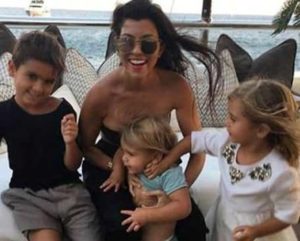 Kourtney Kardashian with her kids