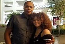 Talia Jackson with her father