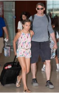 Hugh Jackman with his daughter
