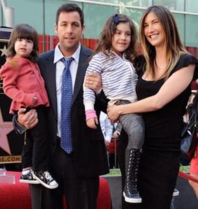 Adam Sandler with his wife & kids