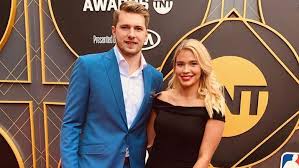 Luka Doncic with his girlfriend