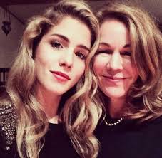 Emily Bett Rickards with her mother