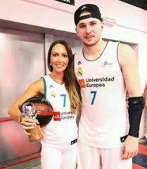 Luka Doncic with his mother