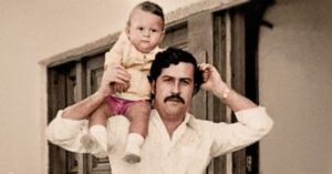 Manuela Escobar with her father