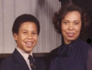 Cory Booker with his mother