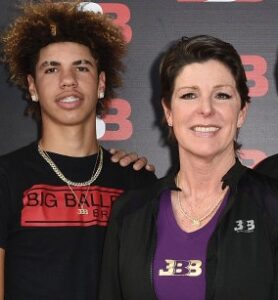 LaMelo Ball with his mother