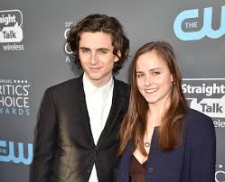 Timothee Chalamet with his sister