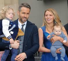 Ryan Reynolds with his wife Blake & kids