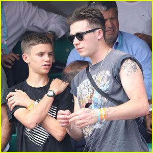 Romeo Beckham with his brother Brooklyn
