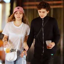 Lily-Rose Depp with her boyfriend Timothée