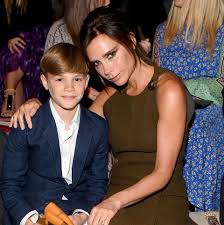 Romeo Beckham with his mother
