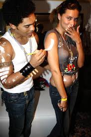 Lenny Kravitz with his ex-girlfriend Adriana