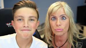Morgan Hudson with his mother