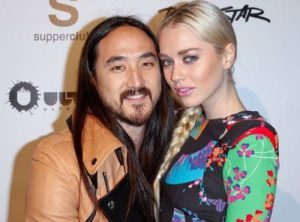 Steve Aoki with his wife