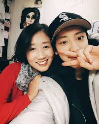 Park Chanyeol with his mother