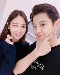 Park Chanyeol with his sister