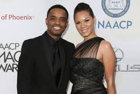 Larenz Tate with her wife