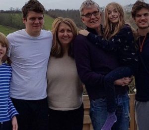 Daniel Sharman with his family