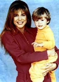 Linda Hamilton with her son