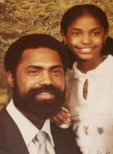 Kim Porter with her father