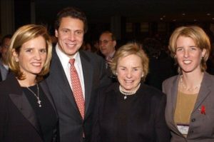 Andrew Cuomo with his mother & sister
