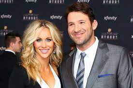 Tony Romo with his wife