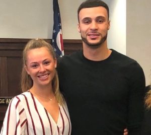Larry Nance Jr. with his wife