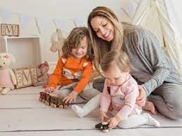 Trish Stratus with her kids