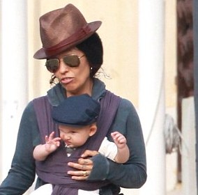 Linda Perry with her son