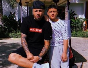 Nicky Jam with his son
