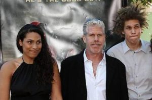 Ron Perlman with his children
