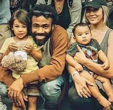 Donald Glover with his girlfriend & kids