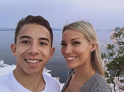 Maxime Lopez with his girlfriend