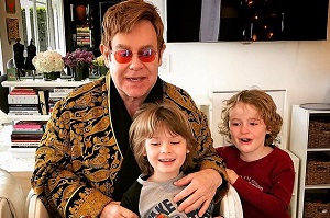 Elton John with his son