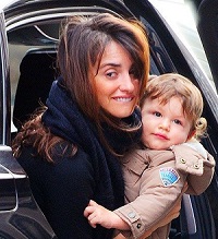Penelope Cruz with her son