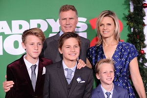 Will Ferrell with his wife & sons