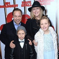 Stephen Graham with his wife & kids
